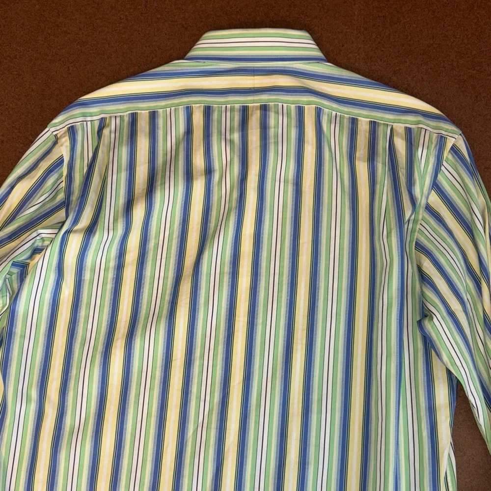 Polo by Ralph Lauren Regent Green, Blue & Yellow Striped Button-Down Shirt